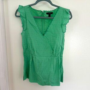 Green Polka-Dot Short sleeve Blouse - Size 2